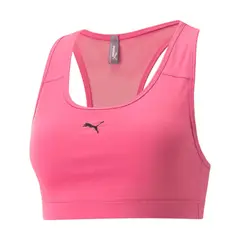 PUMA - Top Bra Marca Original Mid Impact 4 Keeps Rosa Mujer