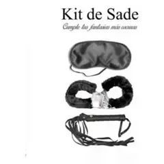 GENERICO - Kit Sado Esposas Cegadera Y Látigo Placer Erótico