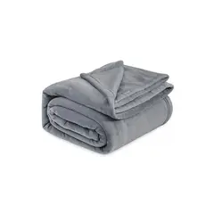 HAPPY BEAR - Cobija Piel Conejo Doble Poliester Gris Liso