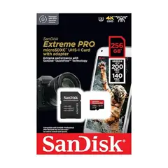 SANDISK - Micro SD 256GB Extreme PRO U3 4K 200MBs