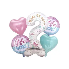 GENERICO - Globos Metalizados Baby Shower Decoración Fiestax5 Und