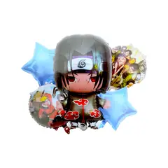 GENERICO - Sasuke Naruto Anime Decoración Globos Metalizados X5 Und