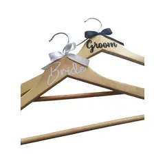 GENERICO - Ganchos En Madera Ropa Fiesta Despedida De Soltera Novio X2
