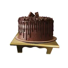 GENERICO - Base Torta Rectangular Mini Mesa Fiestas Cumpleaños dorado