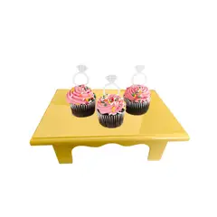 GENERICO - Base Torta Rectangular Mini Mesa Fiestas Cumpleaños amarillo