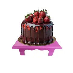 GENERICO - Base Torta Rectangular Mini Mesa Fiestas Cumpleaños fucsia