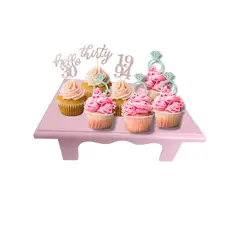 GENERICO - Base Torta Rectangular Mini Mesa Fiestas Cumpleaños rosado