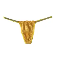 GENERICO - Tanga hilo en encaje femenina panty amarilla brillo suerte