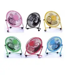 GENERICO - Mini Ventilador USB Metalico PC 4 pulgadas