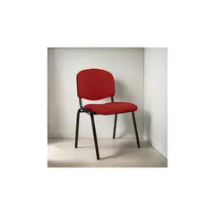 ZER - INTERLOCUTORA ESTRUCTURA NEGRA ASIENTO Y ESPALDA TAPIZADO ROJO