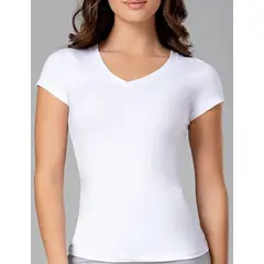 DIANE & GEORDI - Camiseta cuello V (4303) - Blanco