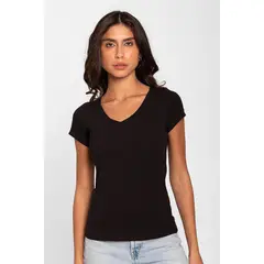 DIANE & GEORDI - Camiseta cuello V 4303 - Negro