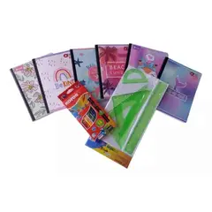 GENERICO - Combo Escolar X6 Cuadernos Lápiz Tajalapiz Reglas Utiles