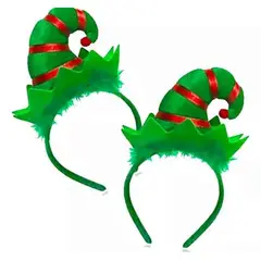 GENERICO - Set X2 Diademas Tiaras Gorro De Duende Navidad Colores Elfo