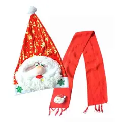 GENERICO - Set X2 Bufanda + Gorro Navidad Santa Papa Noel Reno Suave