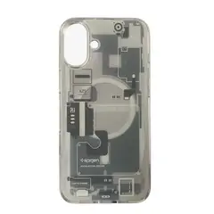 SPIGEN - Estuche Ultra Hybrid iPhone 16 plus - Clear White + Vidrio