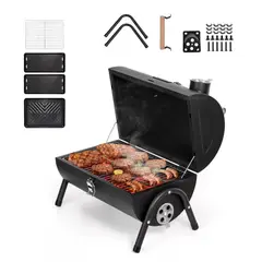 GENERICO - Asador portátil mini parrilla cilíndrico de acero 2en1