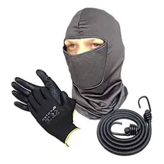 GENERICO - Kit Pasamontaña Motorizado Balaclava + Pulpos 2mt + Guante