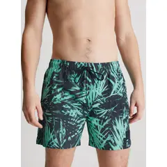 CALVIN KLEIN - Bermuda de Baño Verde De largo medio con cordón - CK Print