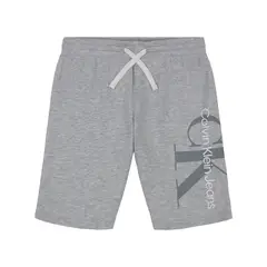 CALVIN KLEIN - Pantaloneta gris con monograma para niño