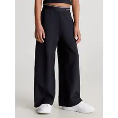 CALVIN KLEIN - Pantalón Niña Negro De Chándal De Pierna Ancha