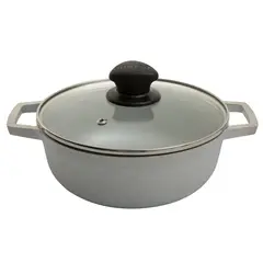 IMUSA - Caldero De Aluminio 26 Cm Tapa De Vidrio