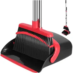 GENERICO - Kit escoba recogedor ajustable metálico moderno limpieza