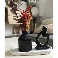 DECORACIONES ALE Y GABI - Centro De mesa Kalio Negro escultura Base y Flores