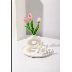 DECORACIONES ALE Y GABI - CENTRO DE MESA PENELOPE JARRÓN BASE VELA Y ADORNOS