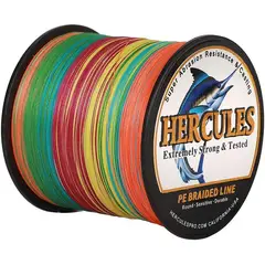 HERCULES - Línea de pesca trenzada 4 hebras 6LB a 100LB 1000M