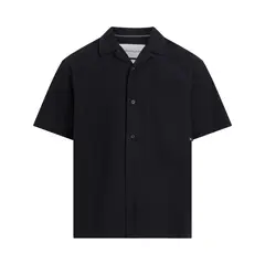 CALVIN KLEIN - Camisa Negra Manga Corta Con Bolsillo