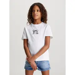 CALVIN KLEIN - Camiseta Niña Blanca Regular Con Logo