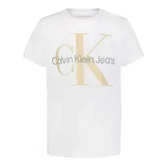 CALVIN KLEIN - Camiseta blanca con monograma para niño
