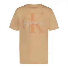 CALVIN KLEIN - Camiseta naranja con monograma para niño