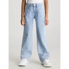 CALVIN KLEIN - High Celeste Niña Rise Wide Leg Jeans