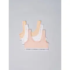 CALVIN KLEIN - Paquete rosado de 3 bralettes - Modern cotton para niñas