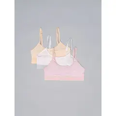 CALVIN KLEIN - Paquete de 3 bralettes classic para niña multicolor