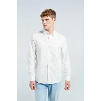 KOAJ - Camisa unicolor con diseños en mini print y manga larga HOMBRE