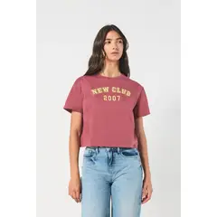 KOAJ - Camiseta para mujer manga corta unicolor, crop top cuello MUJER