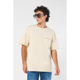 KOAJ - Camiseta unicolor oversize con bolsillo y cuello redondo HOMBRE