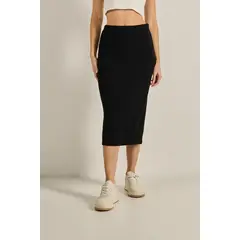 KOAJ - Falda unicolor de silueta larga para mujer cuenta con t Mujer