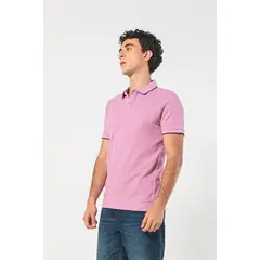KOAJ - Camiseta polo unicolor con doble botón y manga corta Hombre