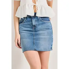 KOAJ - Falda en jean corta para mujer en tono azul clara cuenta MUJER