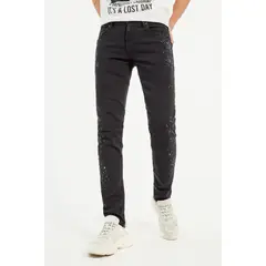 KOAJ - Jean negro tipo skinny con diseños de manchas estampadas HOMBRE