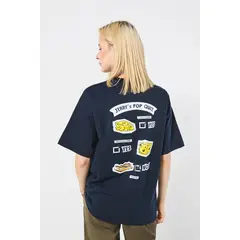 KOAJ - Camiseta de Tom y Jerry oversize azul con manga corta MUJER