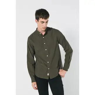 KOAJ - Camisa cuello nerú unicolor en algodón con botones Hombre