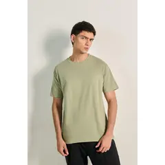 KOAJ - Camiseta unicolor manga corta con diseño racer en espal Hombre
