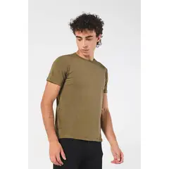 KOAJ - Camiseta unicolor en viscosa ajustada con cuello redond Hombre