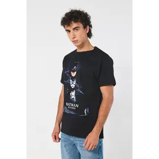 KOAJ - Camiseta manga corta negra con diseño de Batman Hombre