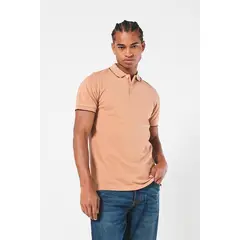 KOAJ - Camiseta unicolor polo manga corta con doble botón Hombre